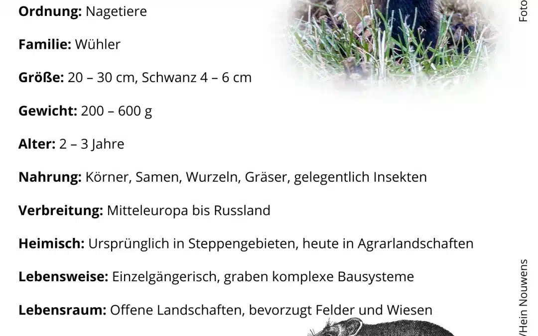 Streckbrief Feldhamster – Alle Fakten auf einen Blick