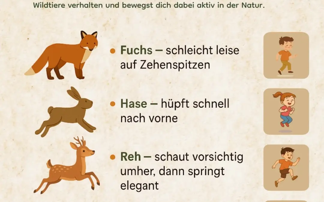 🦌 Wildtiere – Bewegungsspiel „Tierisch unterwegs“
