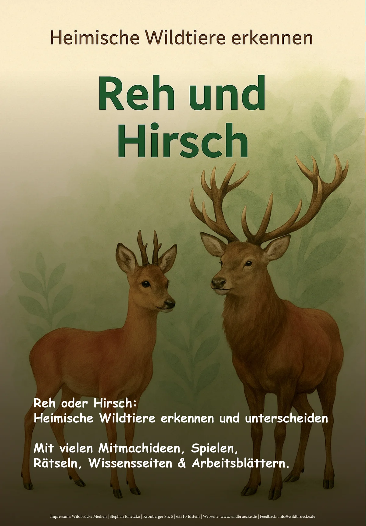 Materialpacket Unterschied Reh und Hirsch - Wildtiere in Europa Materialpacket Unterschied Reh und Hirsch - Wildtiere in Europa