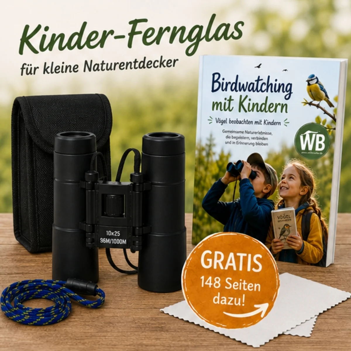 Kinder-Fernglas mit Birdwatching-Buch gratis